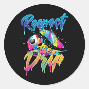 Soccer Drip Boys Ice Cream Drip Youth Respect The Classic Round Sticker