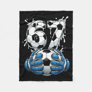 Soccer Drip Number 67 Boys Soccer Goalkeeper 67 Fleece Blanket