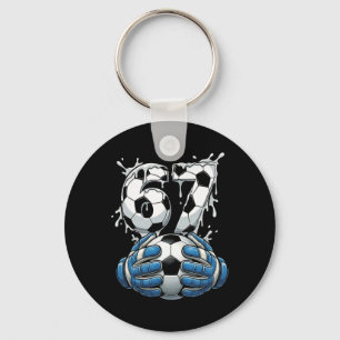 Soccer Drip Number 67 Boys Soccer Goalkeeper 67 Keychain