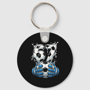 Soccer Drip Number 67 Boys Soccer Goalkeeper 67  Keychain