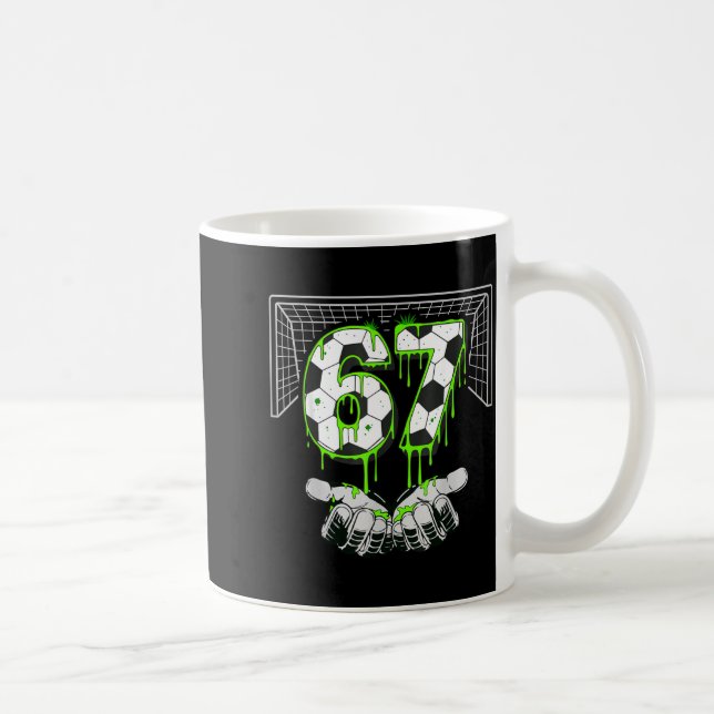 Soccer Drip Number 67 Boys Soccer Player 67 Footba Coffee Mug (Right)