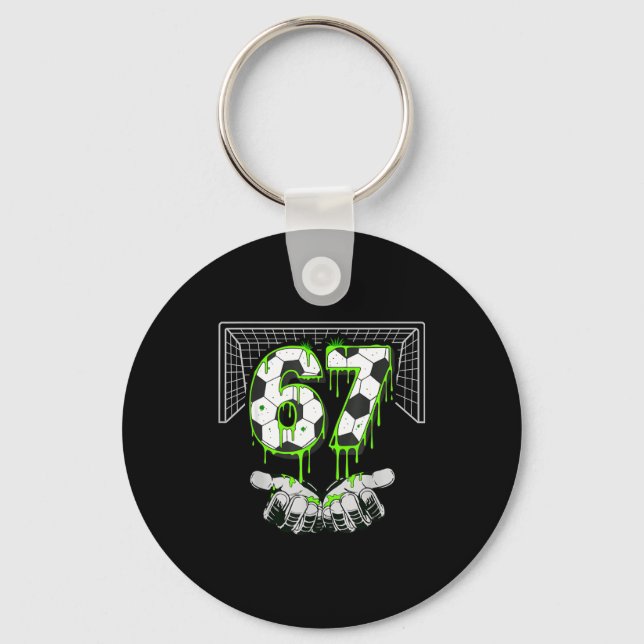 Soccer Drip Number 67 Boys Soccer Player 67 Footba Keychain (Front)