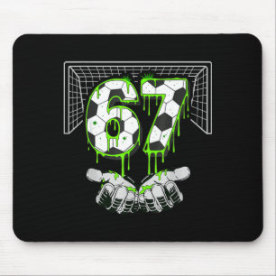 Soccer Drip Number 67 Boys Soccer Player 67 Footba Mouse Pad