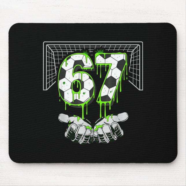 Soccer Drip Number 67 Boys Soccer Player 67 Footba Mouse Pad (Front)
