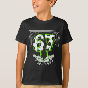 Soccer Drip Number 67 Boys Soccer Player 67 Footba T-Shirt