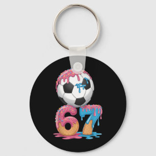 Soccer Drip Number 67 Boys Soccer Player 67 Keychain