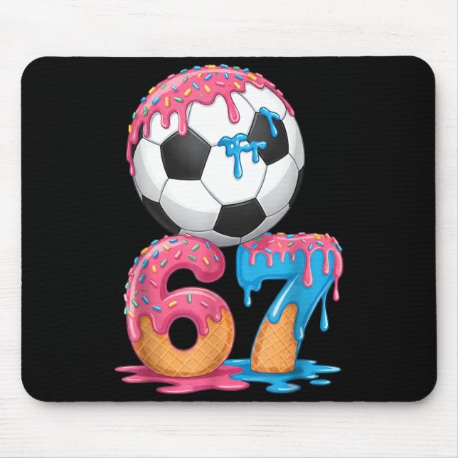 Soccer Drip Number 67 Boys Soccer Player 67  Mouse Pad (Front)