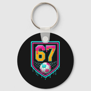 Soccer Drip Number 67 Soccer Player  Keychain