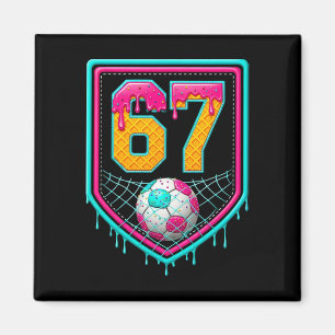 Soccer Drip Number 67 Soccer Player Magnet