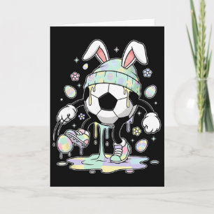 Soccer Easter Bunny Egg Drip Icecream Kids Boys Gi Card