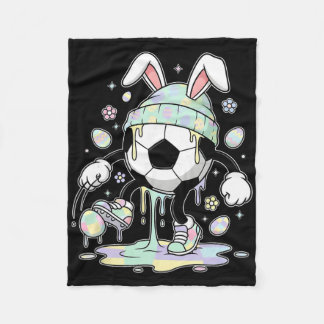 Soccer Easter Bunny Egg Drip Icecream Kids Boys Gi Fleece Blanket