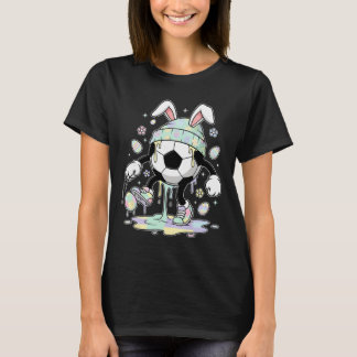 Soccer Easter Bunny Egg Drip Icecream Kids Boys Gi T-Shirt