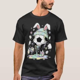 Soccer Easter Bunny Egg Drip Icecream Kids Boys Gi T-Shirt