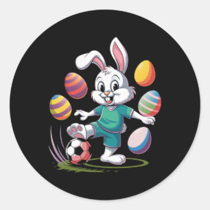 Soccer Easter Shirt Boys Kids Easter Bunny Soccer  Classic Round Sticker
