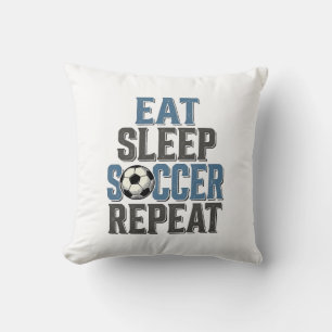 Soccer Eat Sleep Repeat Vintage Typography Shirt_1 Throw Pillow