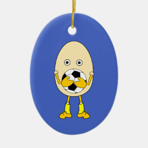 Soccer Egghead Ceramic Ornament