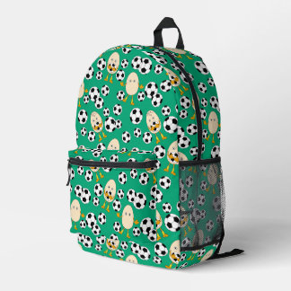 Soccer Egghead Pattern Printed Backpack