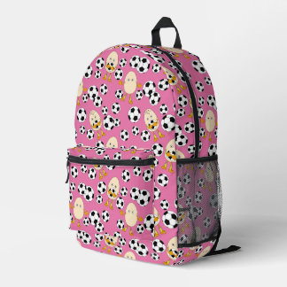 Soccer Egghead Pattern Printed Backpack