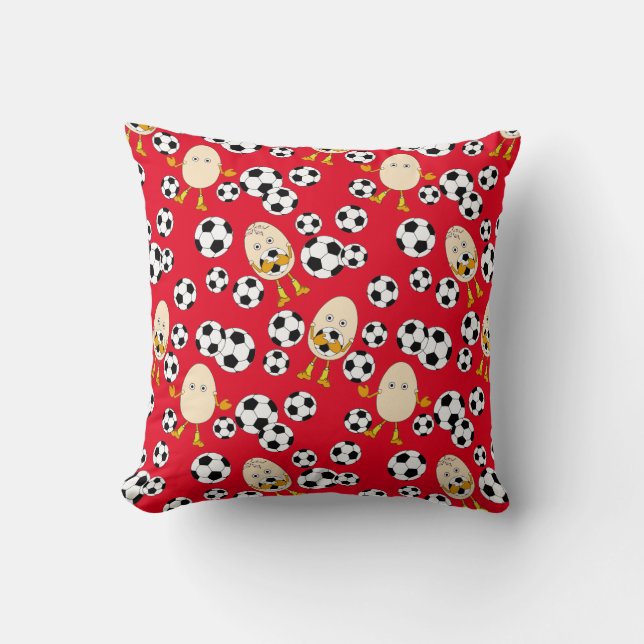 Soccer Egghead Pattern  Throw Pillow (Front)