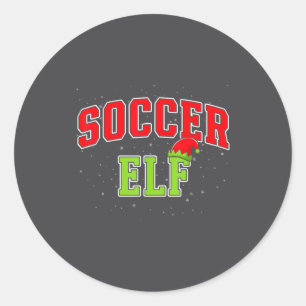 Soccer Elf Christmas Family Matching Group Xmas Classic Round Sticker