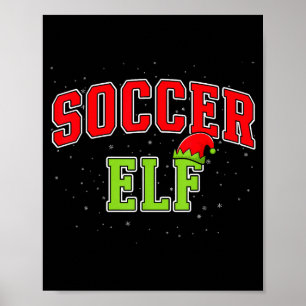 Soccer Elf Christmas Family Matching Group Xmas Poster