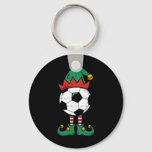 Soccer Elf Christmas Funny Xmas Elf Soccer Lover K Keychain