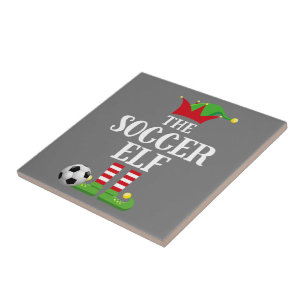 Soccer Elf Family Matching Christmas Group Elf Tile