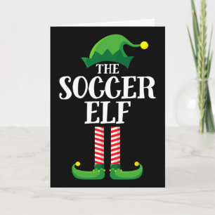 Soccer Elf Matching Family Group Christmas Party P Card