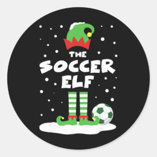 Soccer Elf Matching Group Family Holiday Christmas Classic Round Sticker