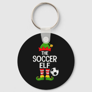 Soccer Elf Xmas Matching Family Elf Squad Christma Keychain