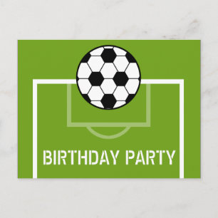 Soccer Field Birthday Postcard Invite Purple