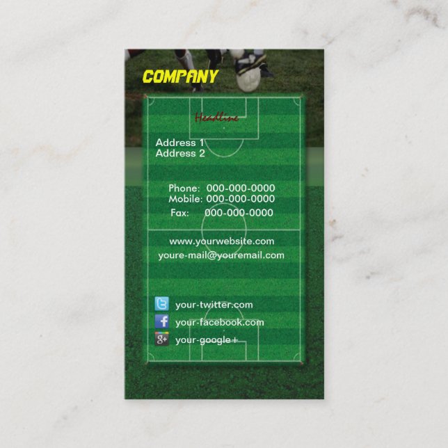 Soccer Field Business Card (Front)