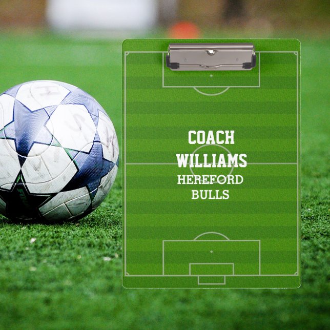 Soccer Field Football Pitch Personalized Clipboard (Creator Uploaded)