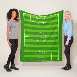 Soccer Field / Football Pitch Soccer Player Sports Fleece Blanket