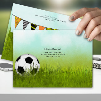 Soccer Field Green Sporty Envelope