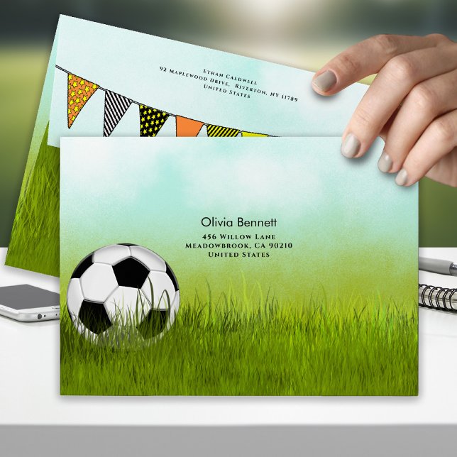 Soccer Field Green Sporty Envelope (Creator Uploaded)