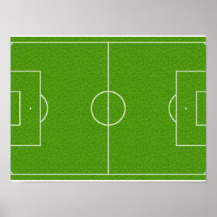 Soccer Field Pattern on Grass Poster