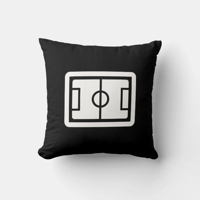 Soccer Field Pictogram Throw Pillow (Front)