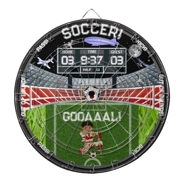Soccer Field Starry Nights Stadium House Dartboard (Front)