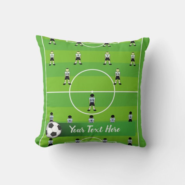 Soccer Field & Team Throw Pillow (Front)