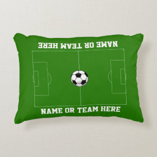 Soccer Field Your Text Accent Pillow