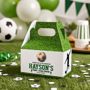 Soccer First Year Down 1st Birthday Party Favor Box