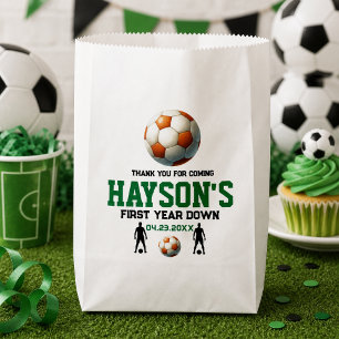 Soccer First Year Down 1st Birthday Party Favour Bag