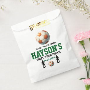 Soccer First Year Down 1st Birthday Party Favour Bag
