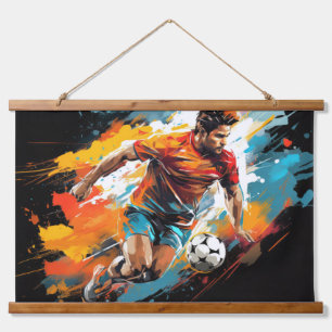 Soccer Football Action Sport Painting Abstract Art Hanging Tapestry
