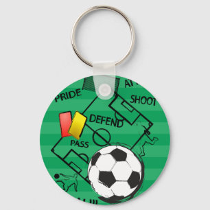 Soccer Football Attack Goal Keychain