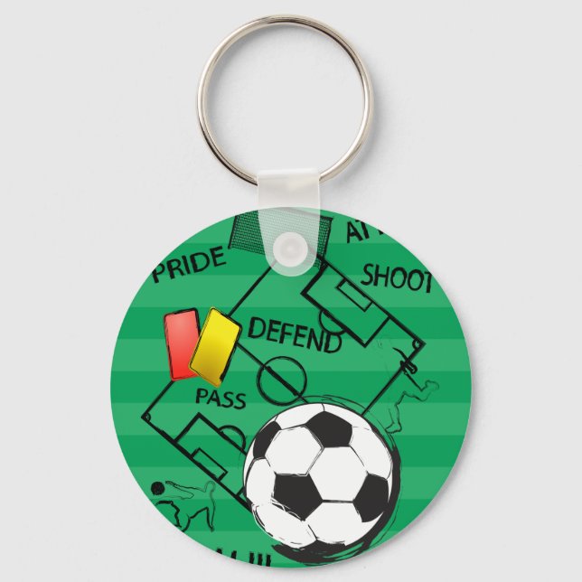 Soccer Football Attack Goal Keychain (Front)