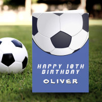 Soccer Football Ball Blue Boy Happy Birthday