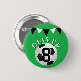 Soccer Football Ball Bunting Flags Kids Birthday 2 Inch Round Button
