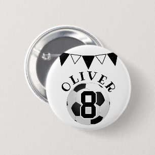 Soccer Football Ball Bunting Flags Kids Birthday  2 Inch Round Button